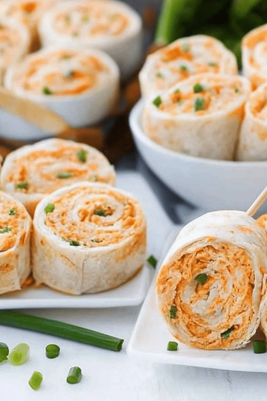 Buffalo Chicken Pinwheels final dish beautifully presented and ready to serve