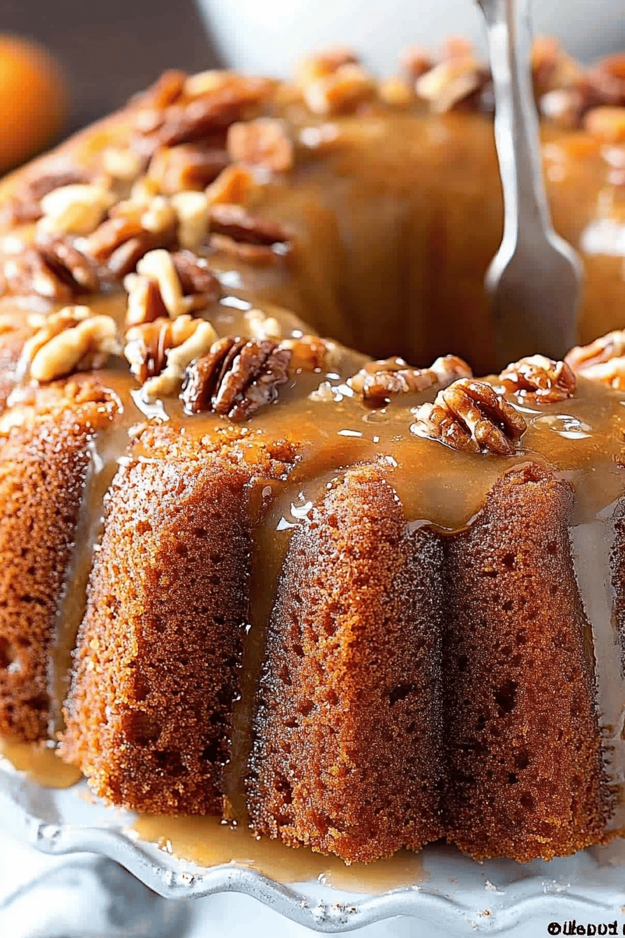 Buttered Rum Cake Recipe slice on plate showing perfect texture and swirl pattern