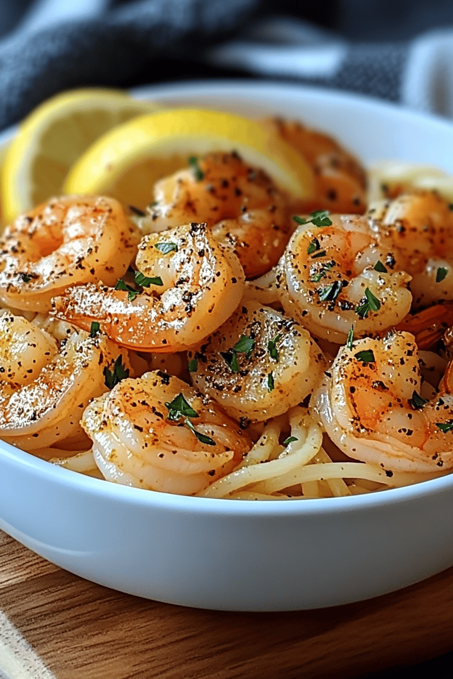Cajun Shrimp Scampi final dish beautifully presented and ready to serve