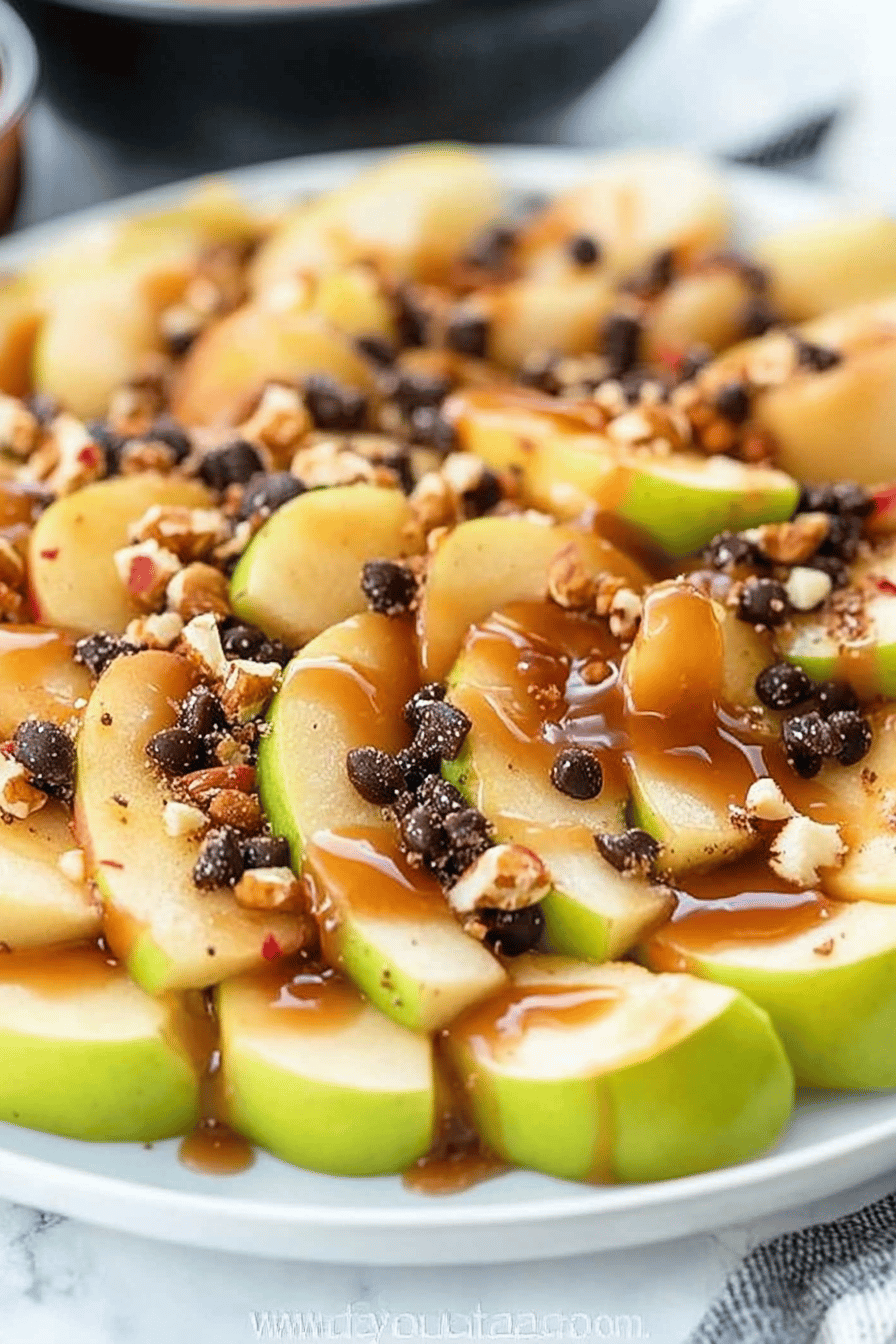 Caramel Apple Nachos slice on plate showing perfect texture and swirl pattern