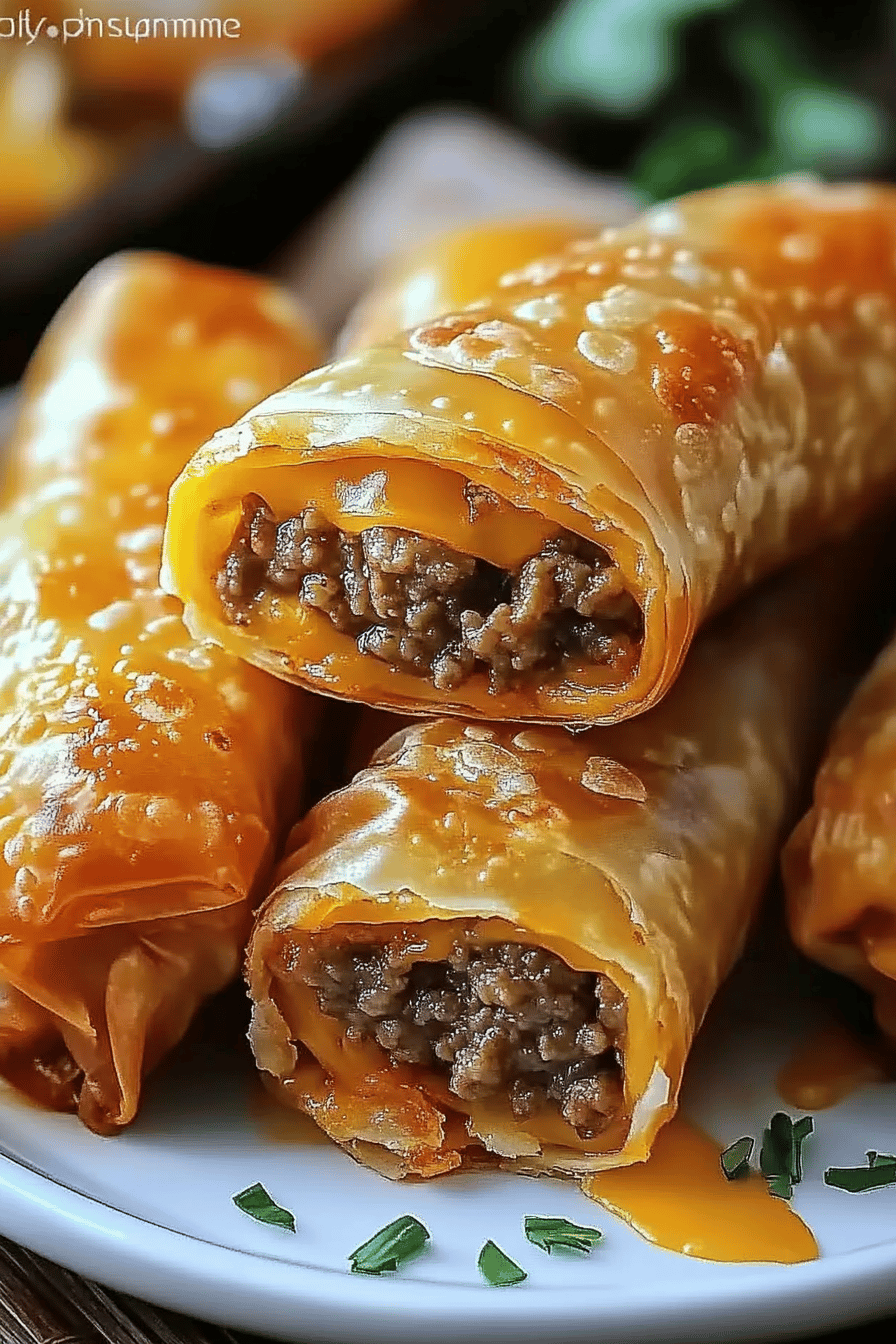 Cheeseburger Eggrolls ingredients organized and measured on kitchen counter