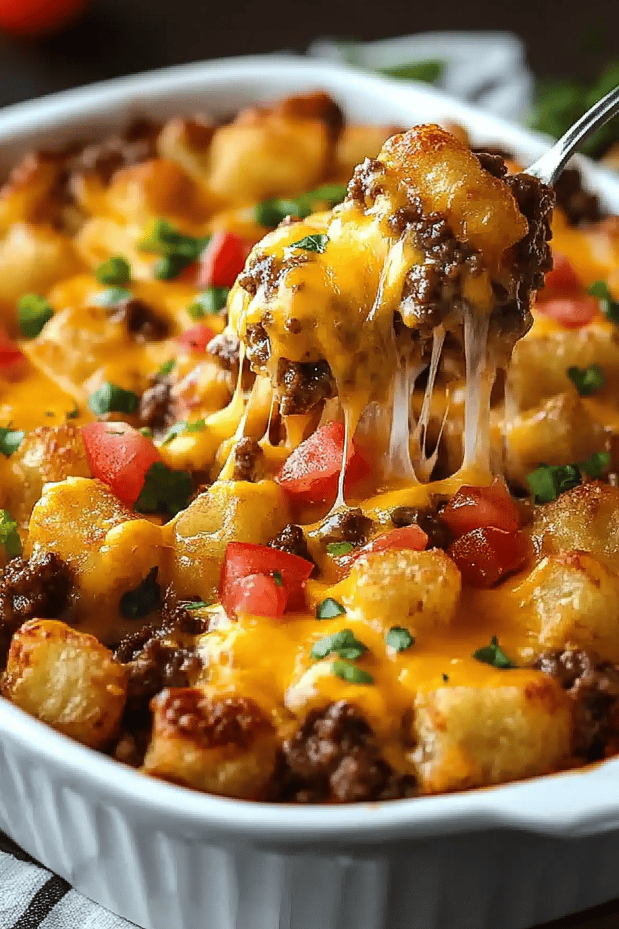 Cheeseburger Tater Tot Casserole ingredients organized and measured on kitchen counter