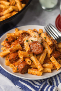 Cheesy Pasta Sausage Skillet