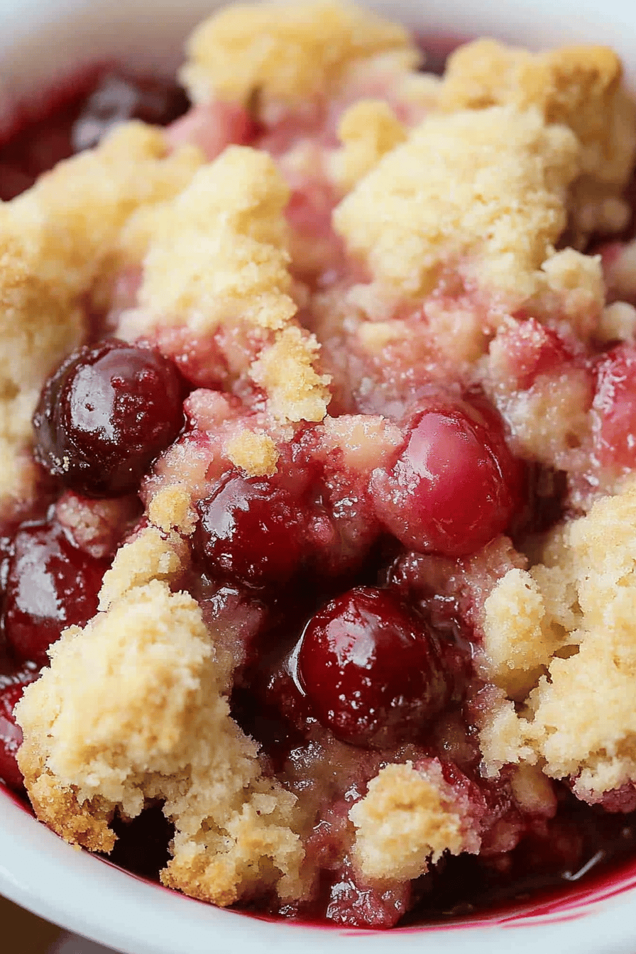 Cherry Cobbler Recipe final dish beautifully presented and ready to serve