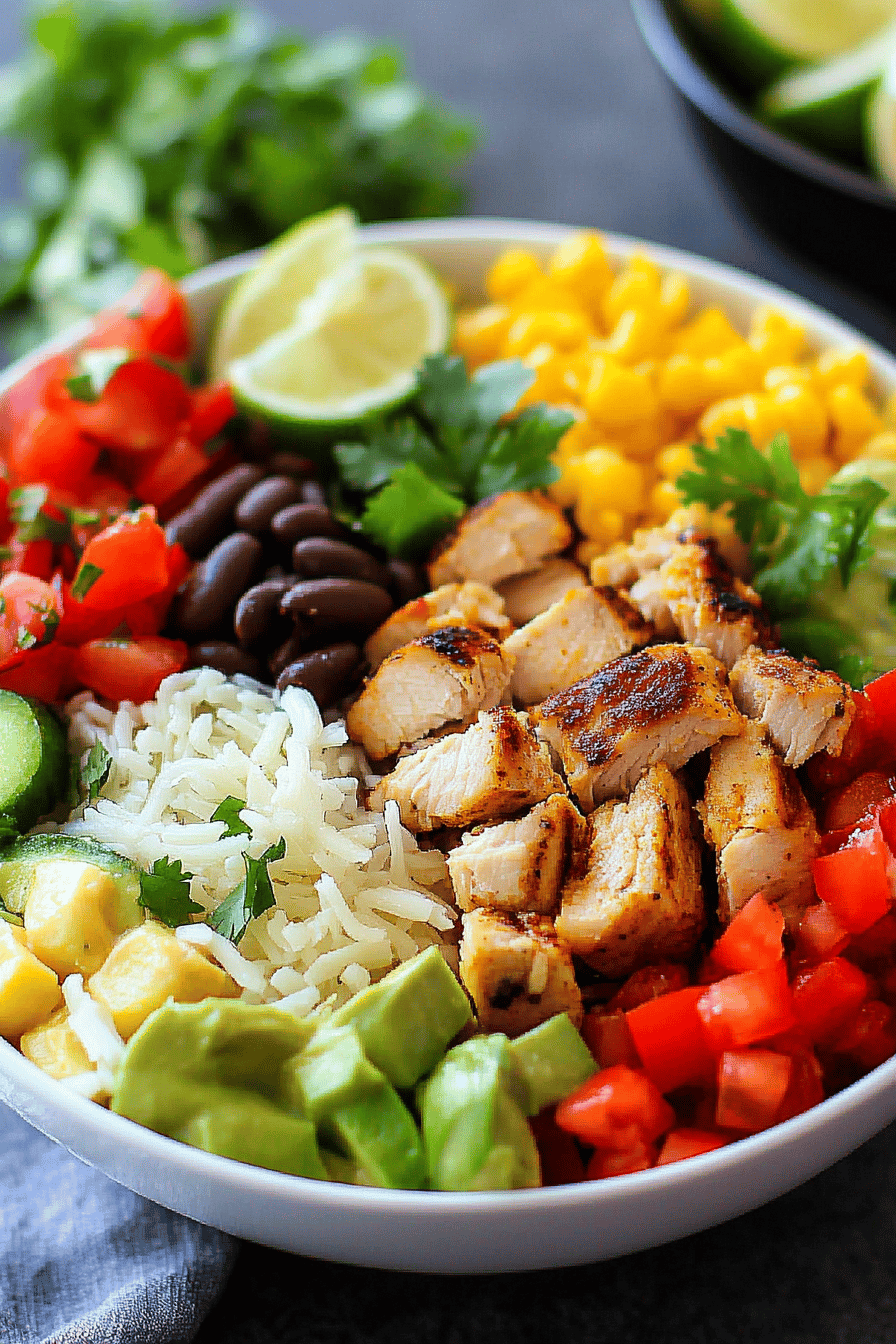Chicken Burrito Bowls slice on plate showing perfect texture and swirl pattern
