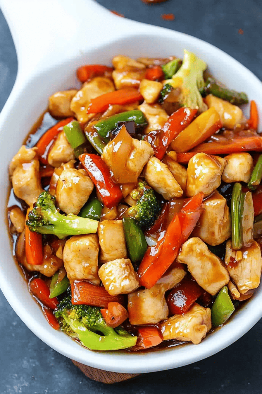 Chicken Stir Fry final dish beautifully presented and ready to serve
