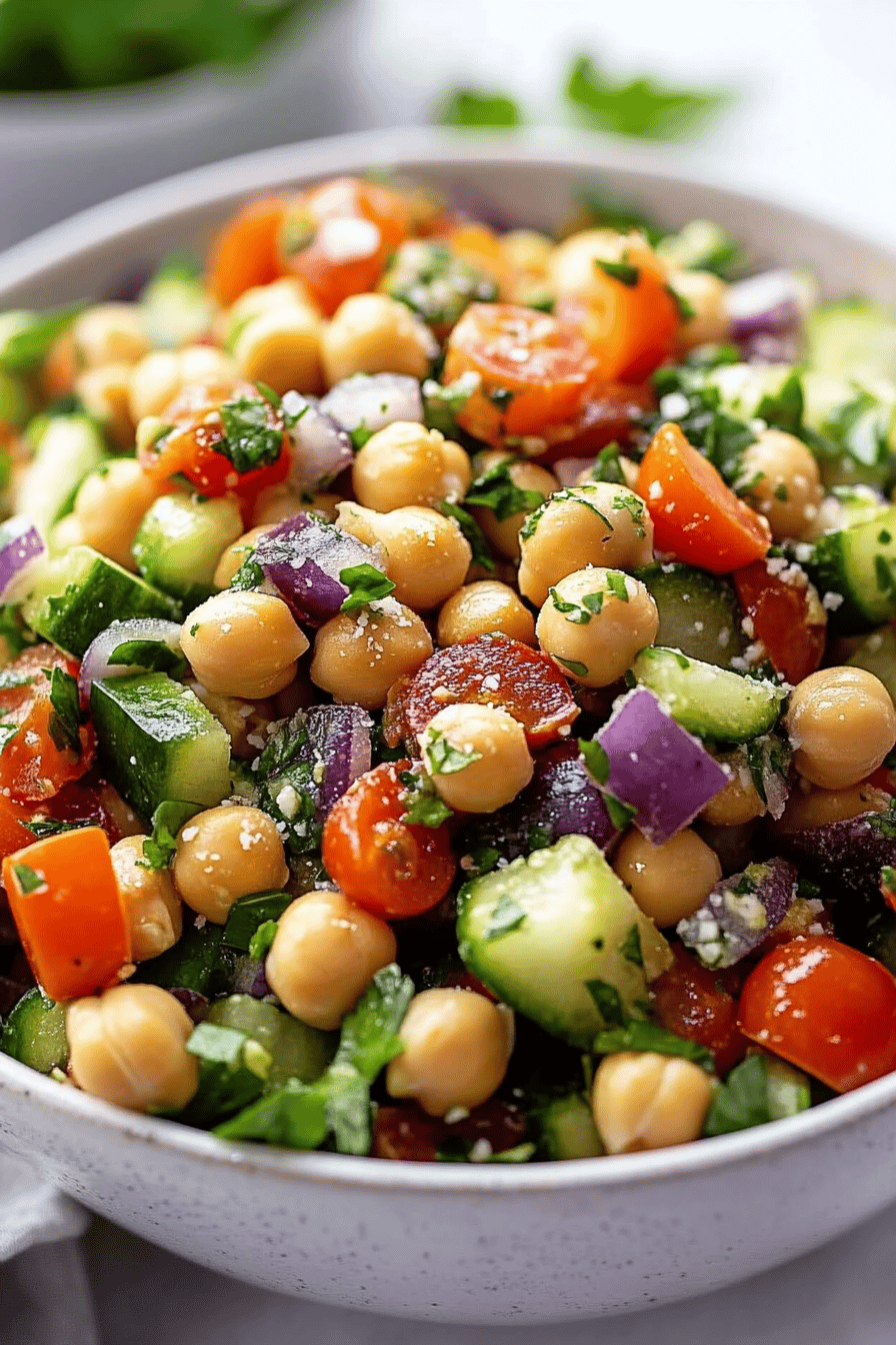 Chickpea Salad Recipe final dish beautifully presented and ready to serve