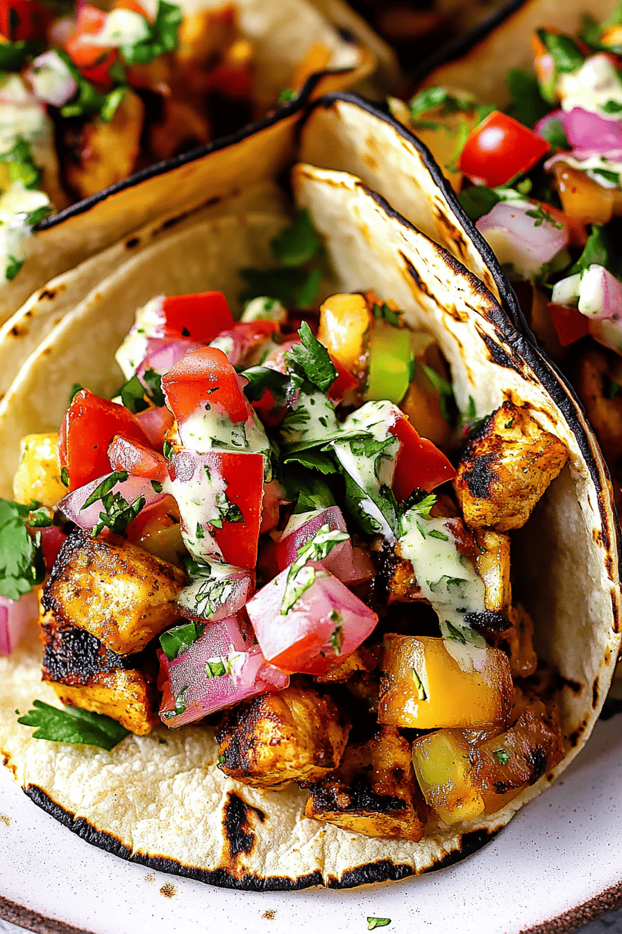 Chili Lime Chicken Tacos final dish beautifully presented and ready to serve