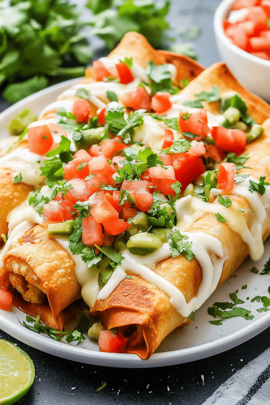 Chimichangas Recipe final dish beautifully presented and ready to serve
