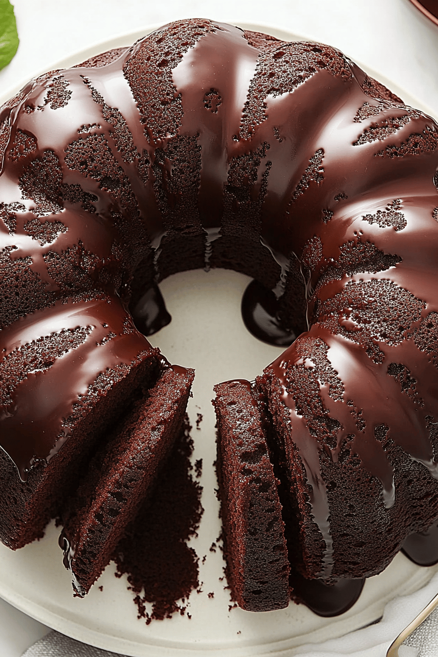 Chocolate Bundt Cake final dish beautifully presented and ready to serve