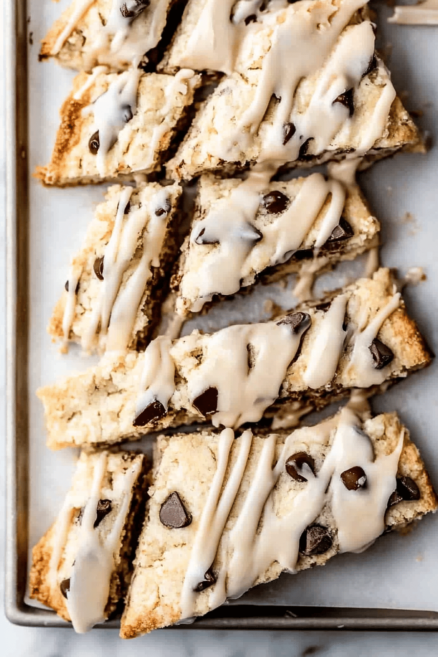 Chocolate Chip Scones final dish beautifully presented and ready to serve