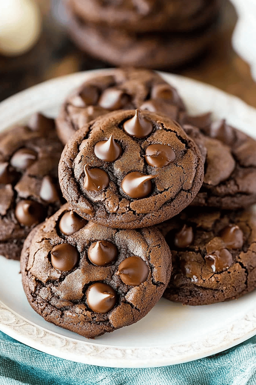 Chocolate Fudge Cookies final dish beautifully presented and ready to serve