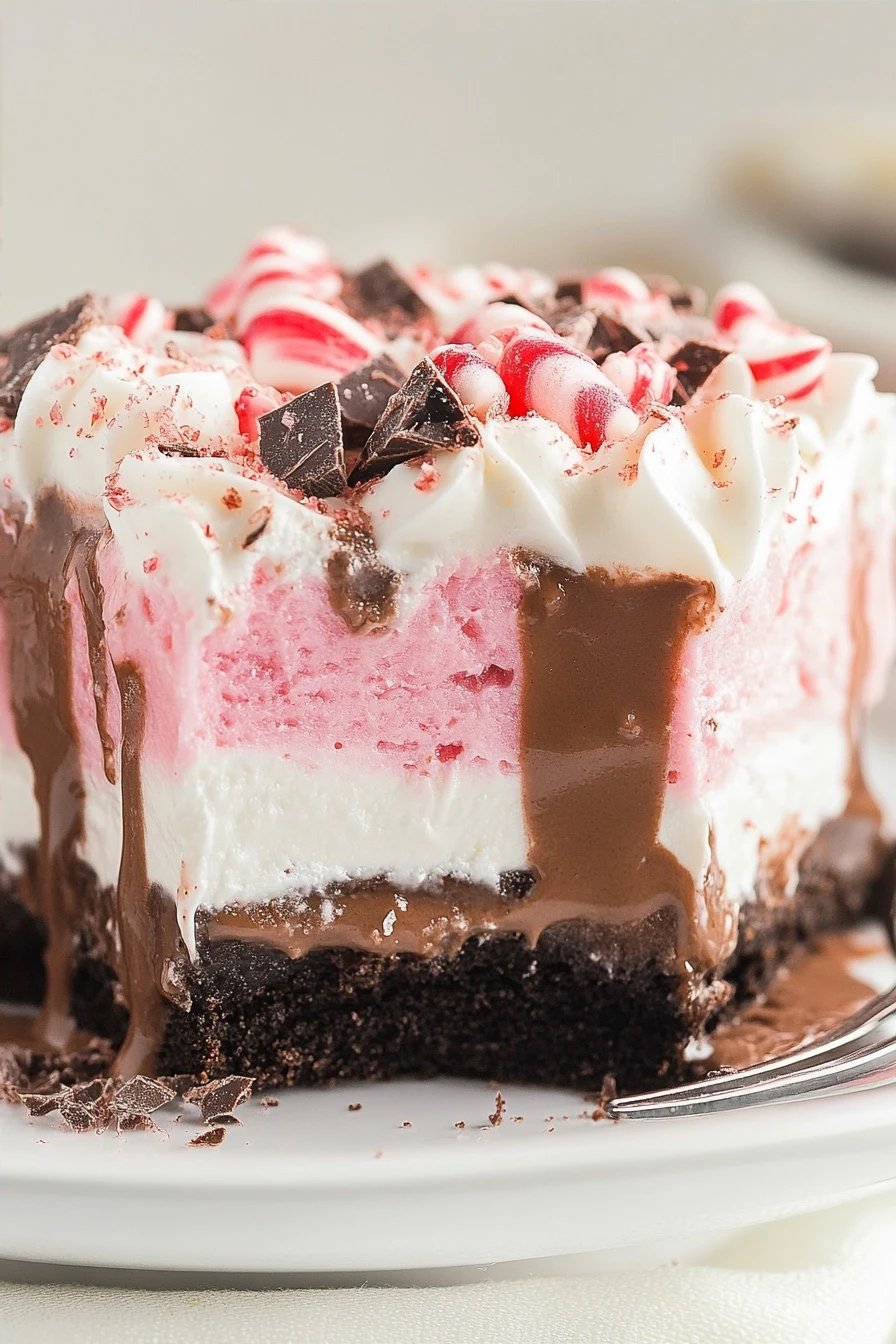 Chocolate Peppermint Lush Recipes slice on plate showing perfect texture and swirl pattern
