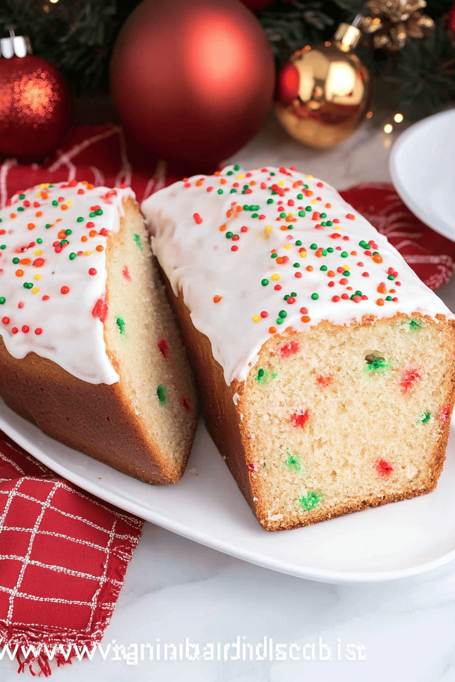Christmas Funfetti Bread ingredients organized and measured on kitchen counter
