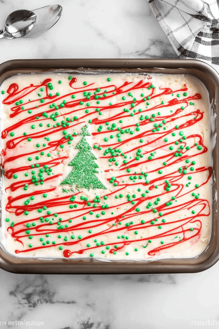 Christmas Tree Ice Cream final dish beautifully presented and ready to serve