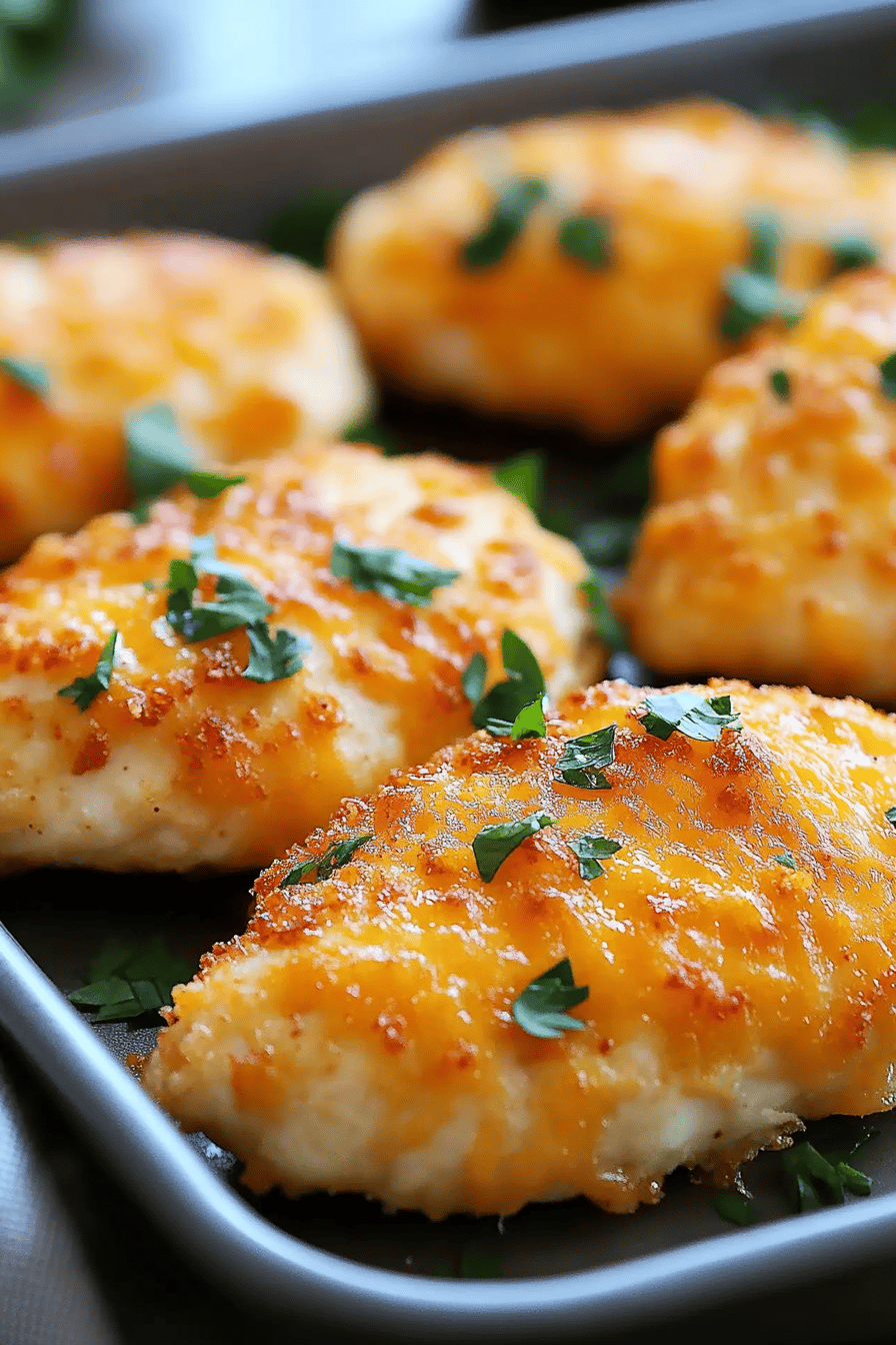 Crispy Cheddar Chicken final dish beautifully presented and ready to serve
