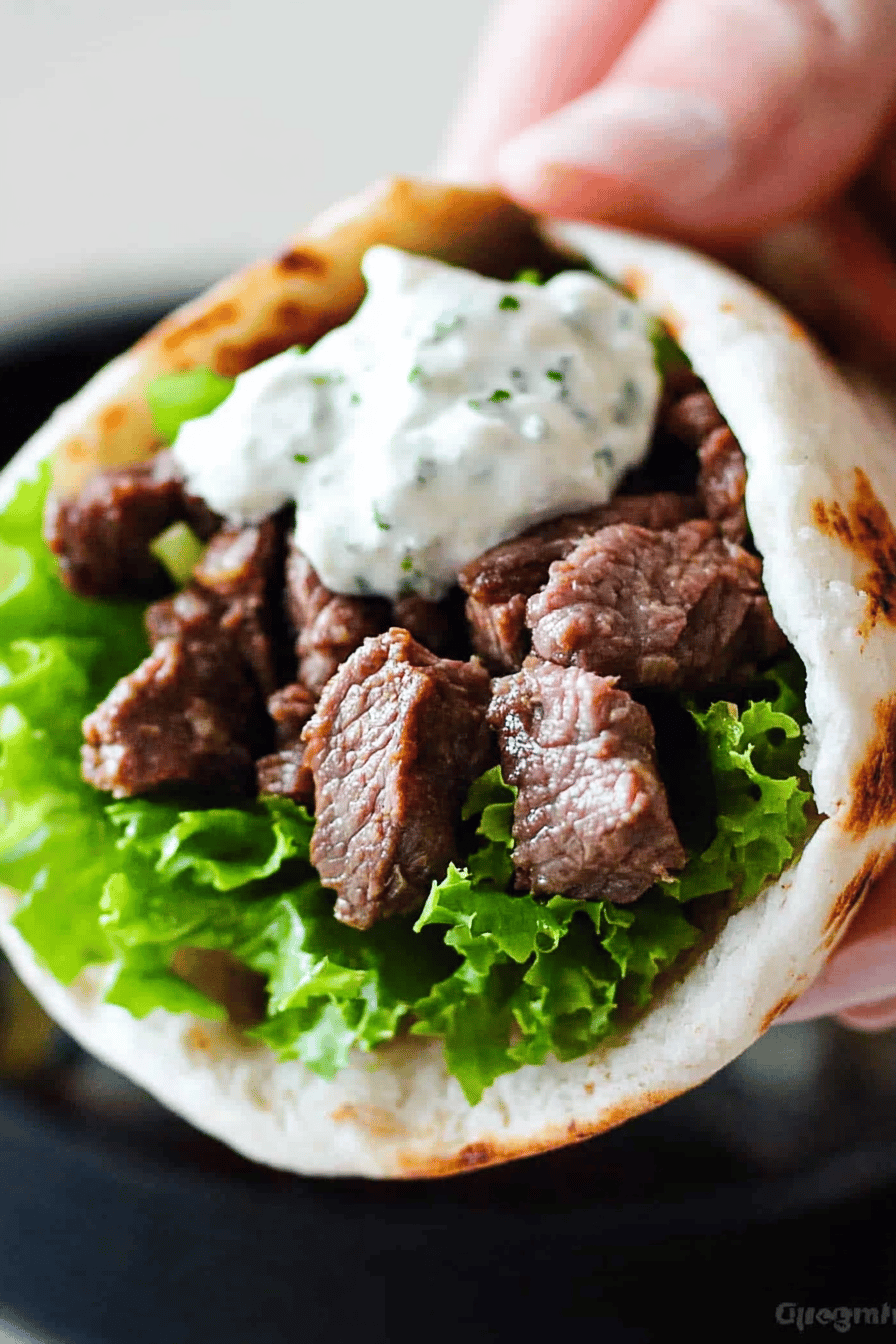 Crock Pot Beef Gyros ingredients organized and measured on kitchen counter