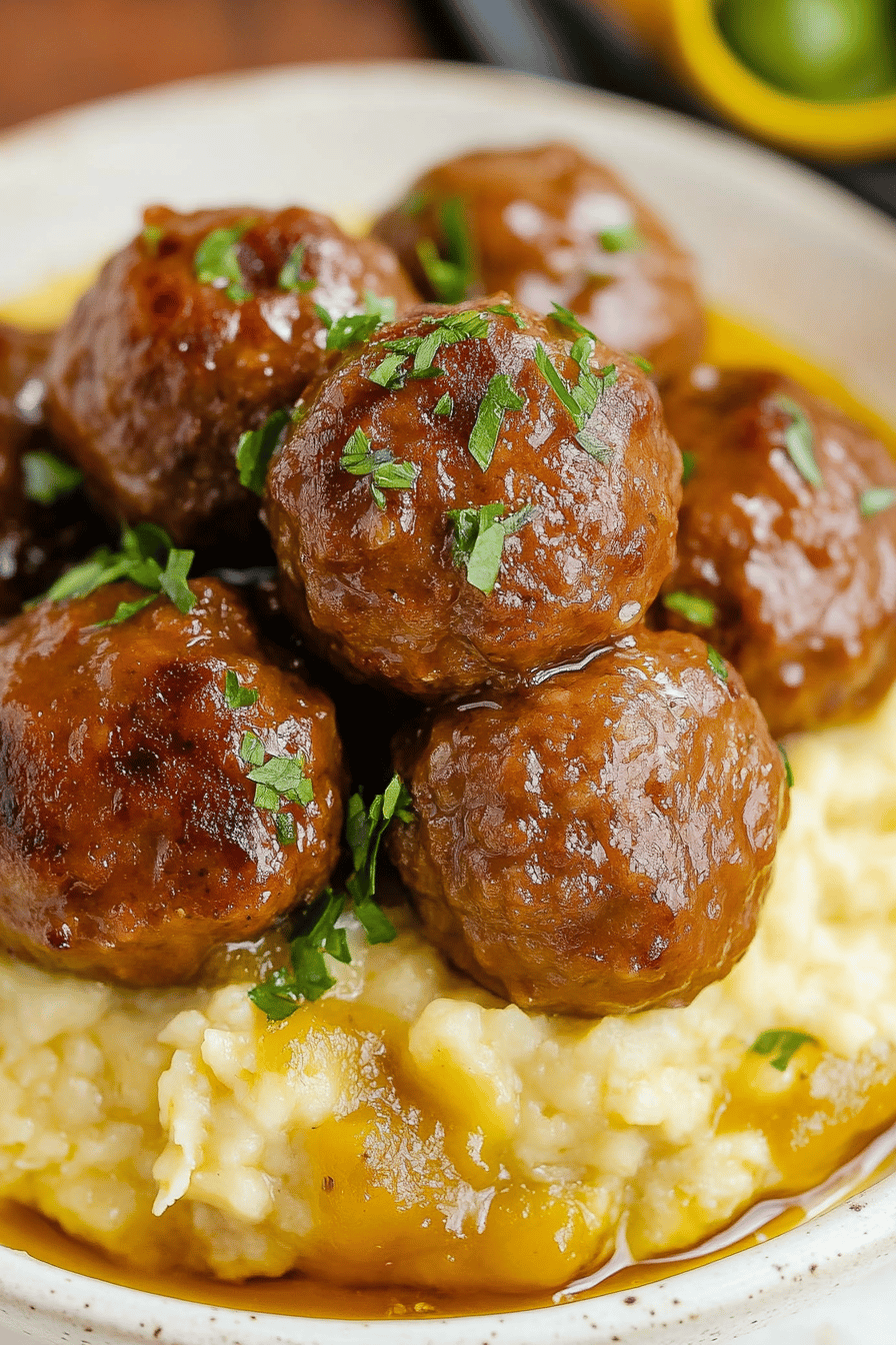 Crockpot Mississippi Meatballs ingredients organized and measured on kitchen counter