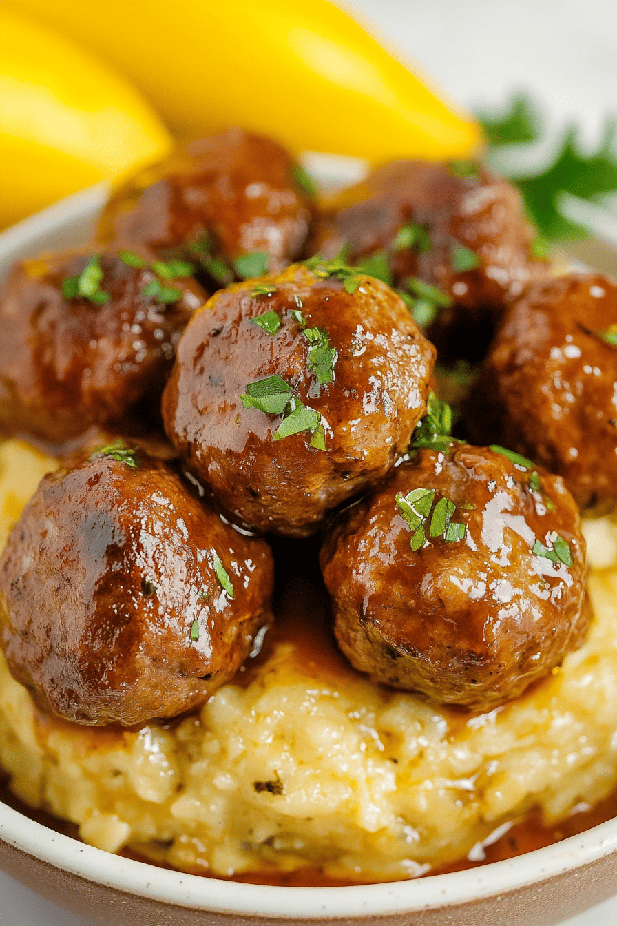 Crockpot Mississippi Meatballs final dish beautifully presented and ready to serve