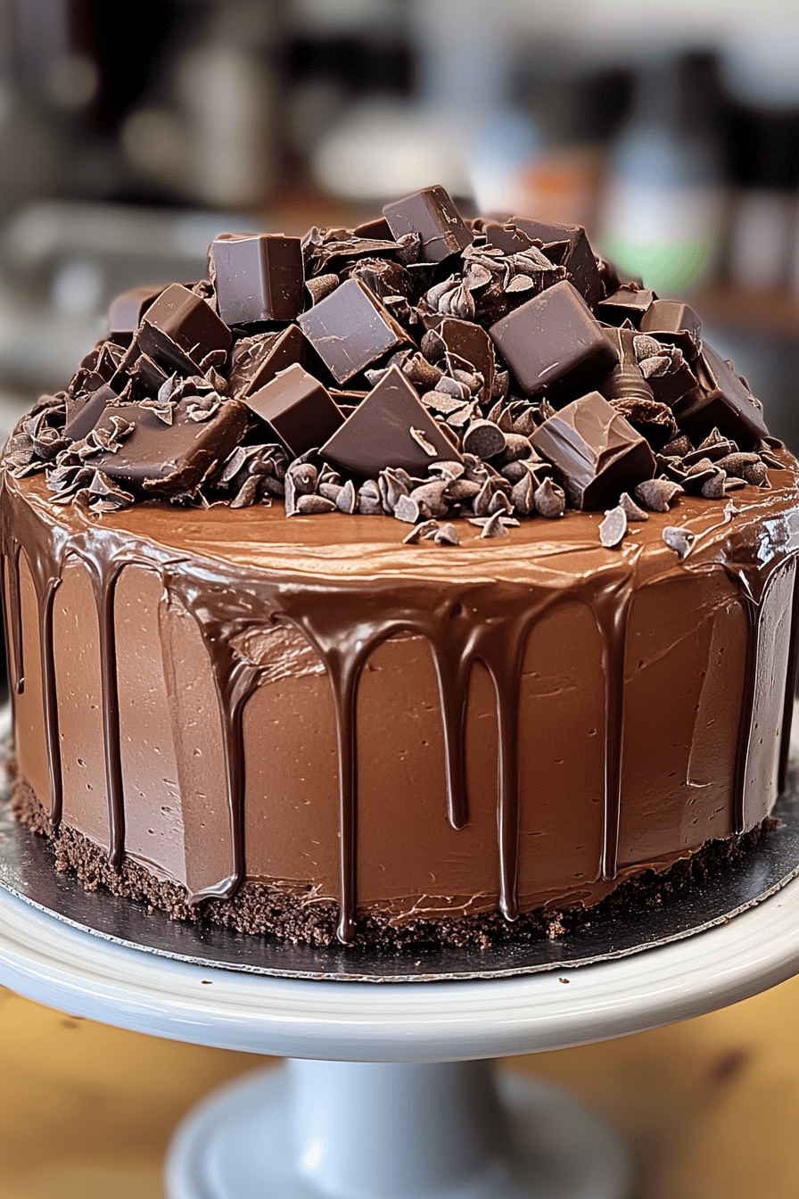 Death by Chocolate Cake final dish beautifully presented and ready to serve