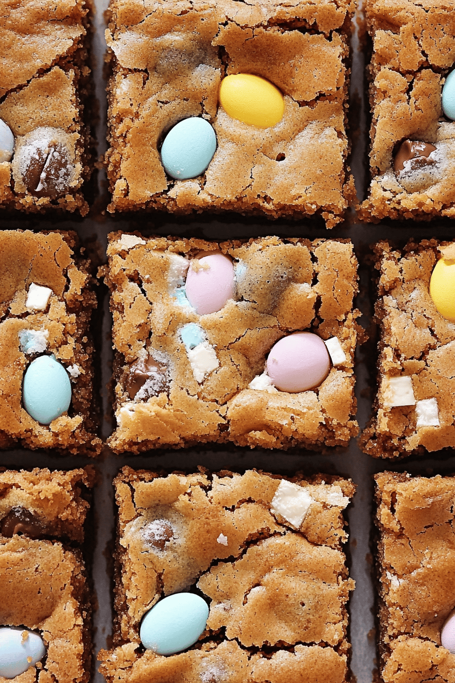 Easter Blondies Recipe final dish beautifully presented and ready to serve