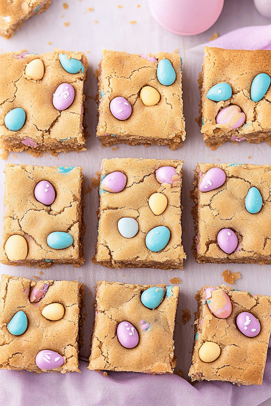 Easter Cookie Bars final dish beautifully presented and ready to serve