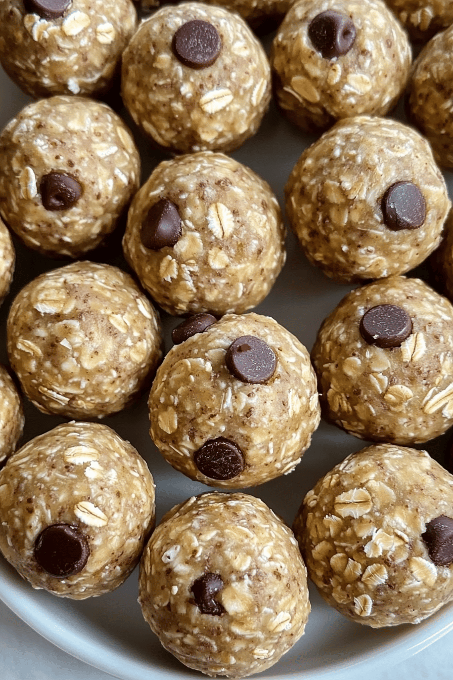 Energy Oatmeal Balls slice on plate showing perfect texture and swirl pattern