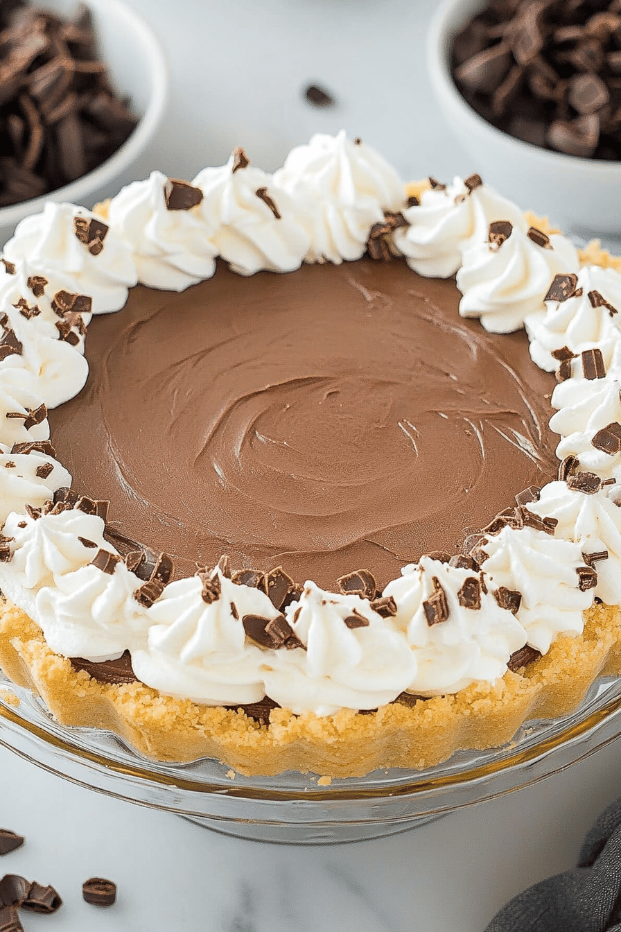French Silk Pie Recipe slice on plate showing perfect texture and swirl pattern