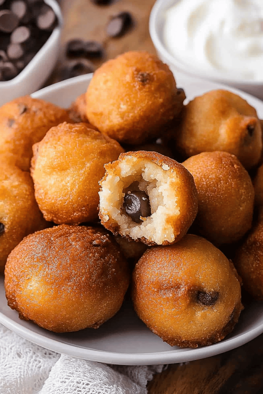 Fried Cookie Dough Bites final dish beautifully presented and ready to serve