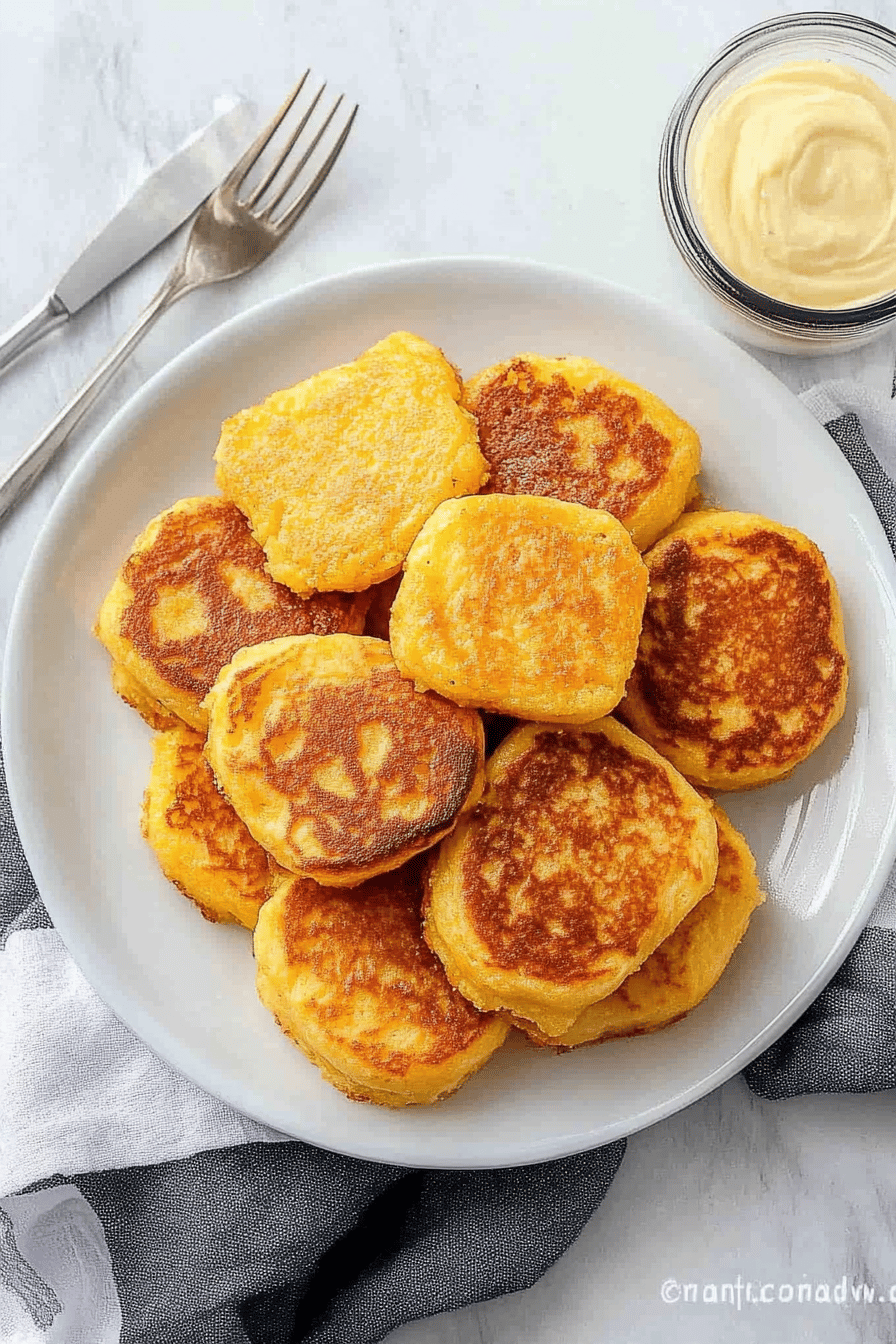 Fried Cornbread Recipe ingredients organized and measured on kitchen counter