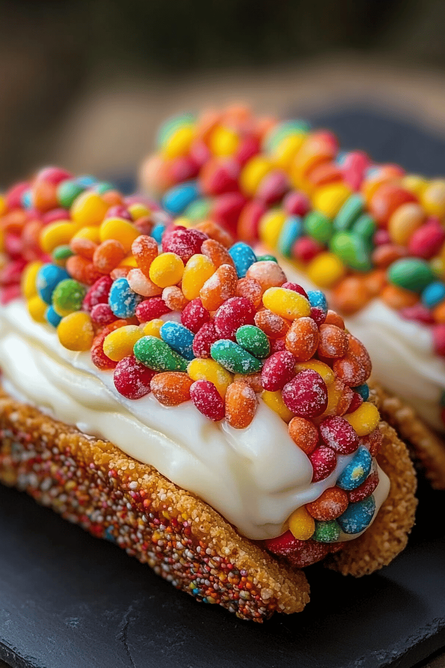 Fruity Pebbles Cheesecake Tacos ingredients organized and measured on kitchen counter