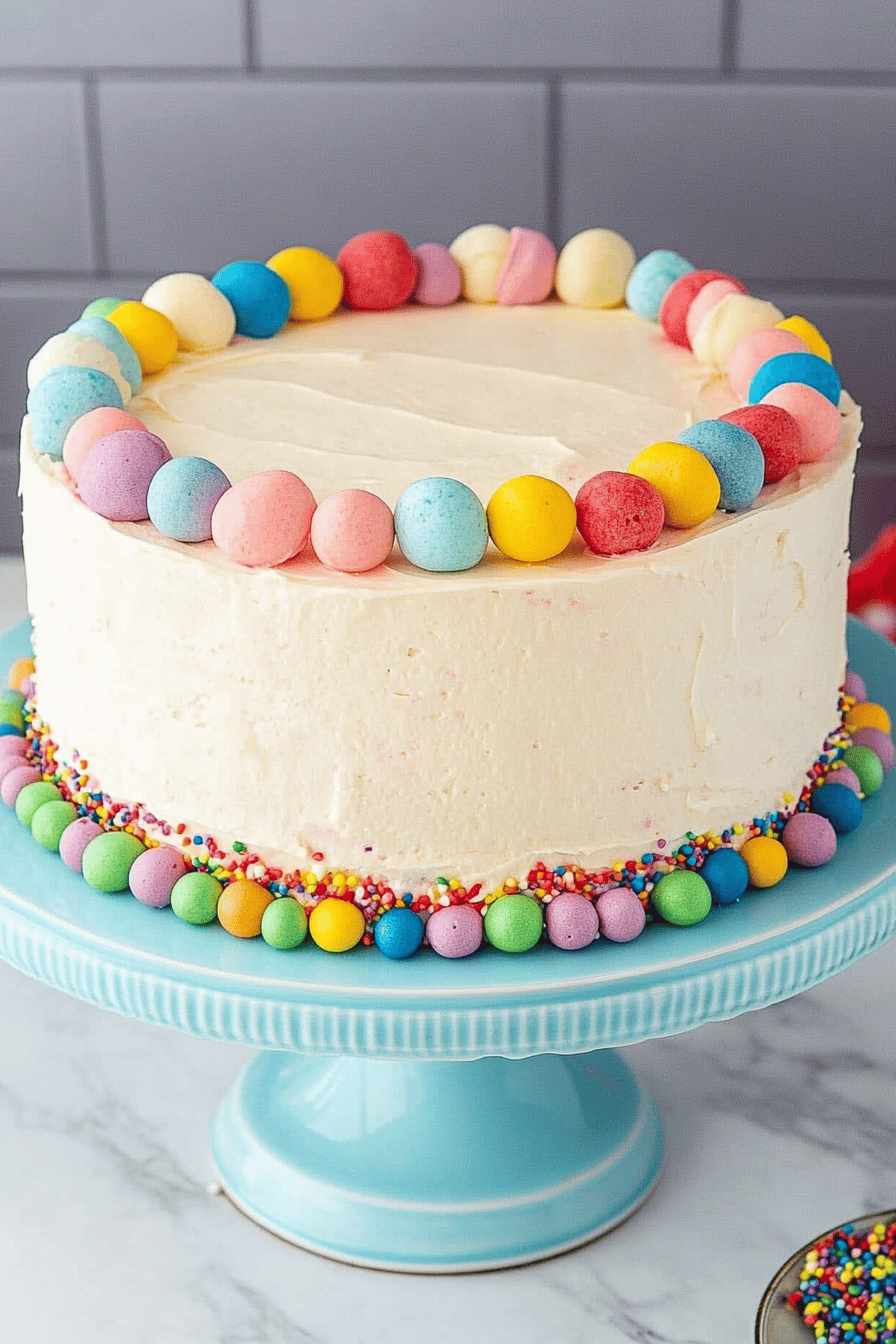 Funfetti Cake Recipe final dish beautifully presented and ready to serve