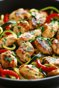 Garlic Chicken Zucchini Noodles Stir-Fry