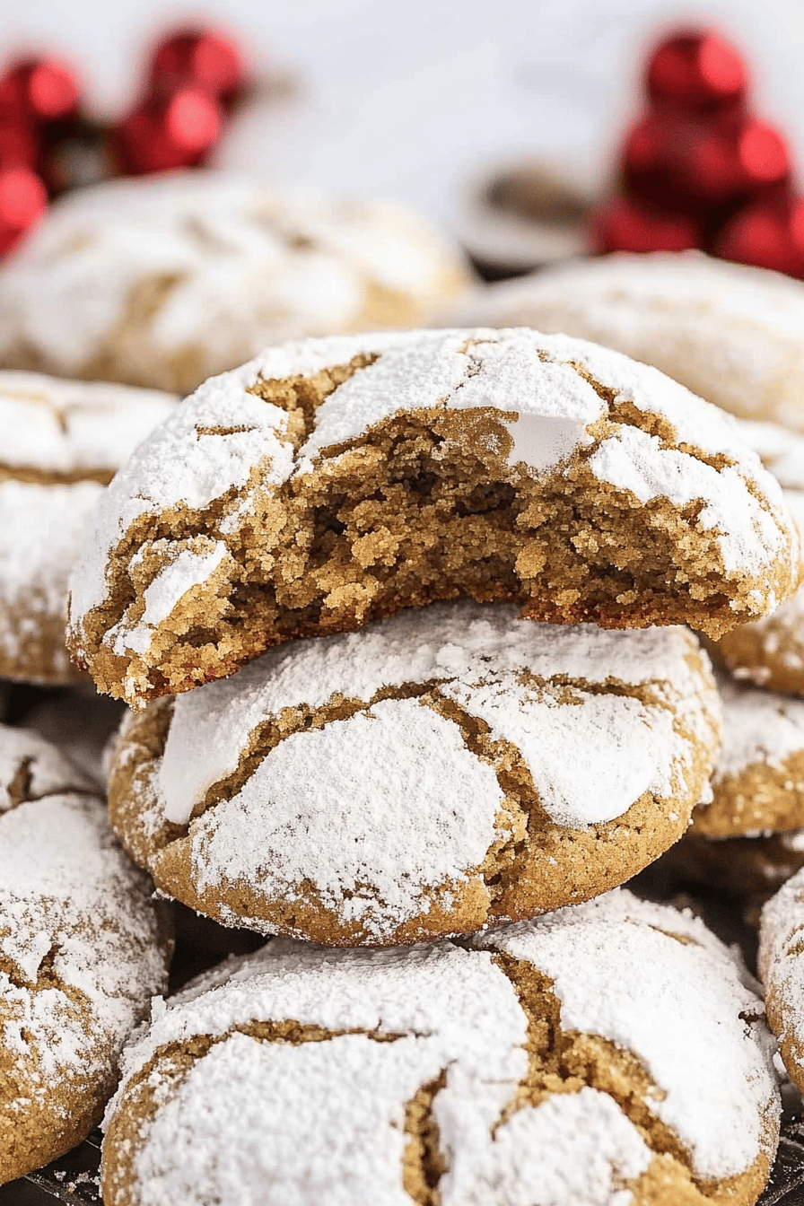 Gingerbread Crinkle Cookies ingredients organized and measured on kitchen counter