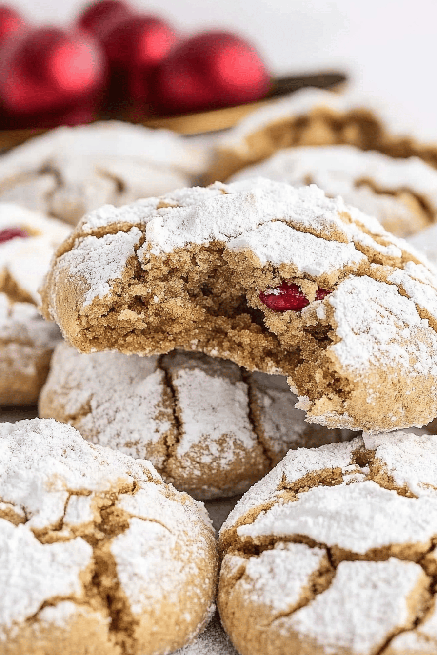 Gingerbread Crinkle Cookies slice on plate showing perfect texture and swirl pattern