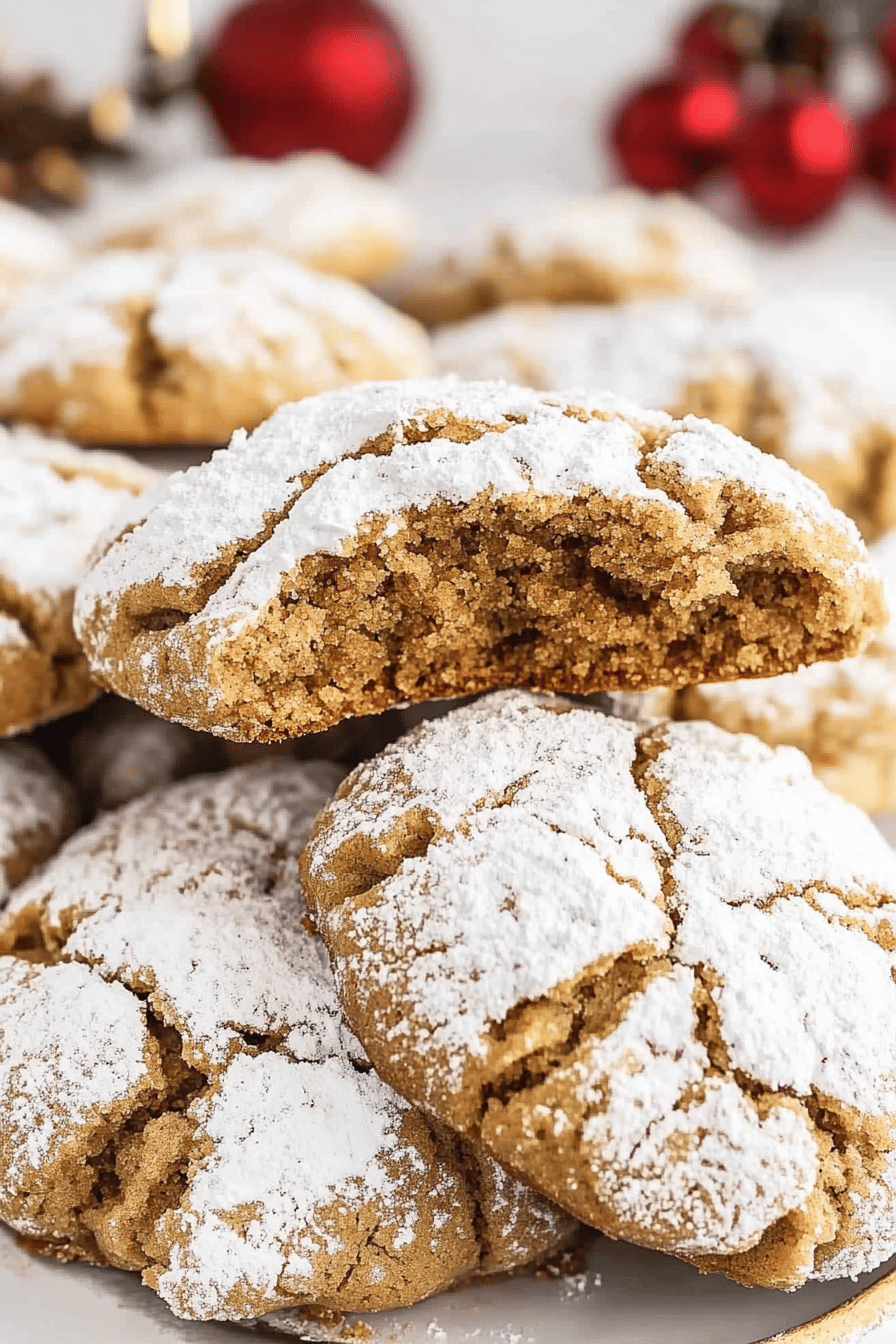 Gingerbread Crinkle Cookies final dish beautifully presented and ready to serve
