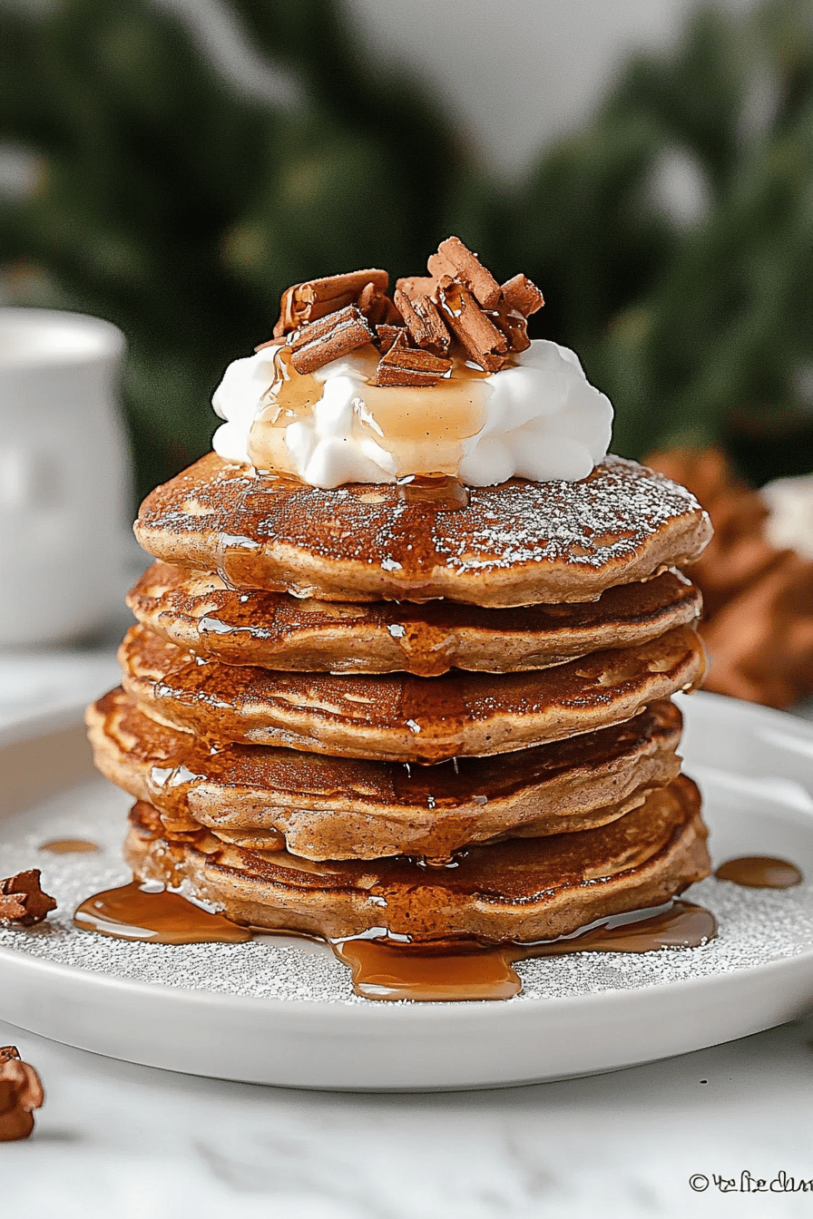 Gingerbread Pancakes final dish beautifully presented and ready to serve