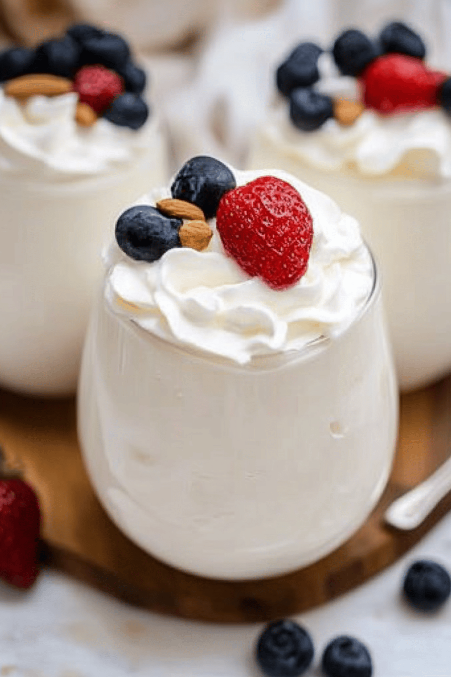 Greek yogurt substitutes slice on plate showing perfect texture and swirl pattern