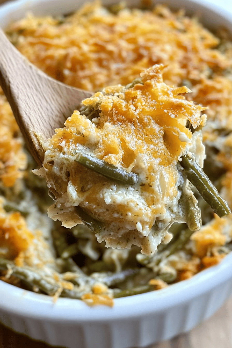 Green Bean Casserole Recipe final dish beautifully presented and ready to serve