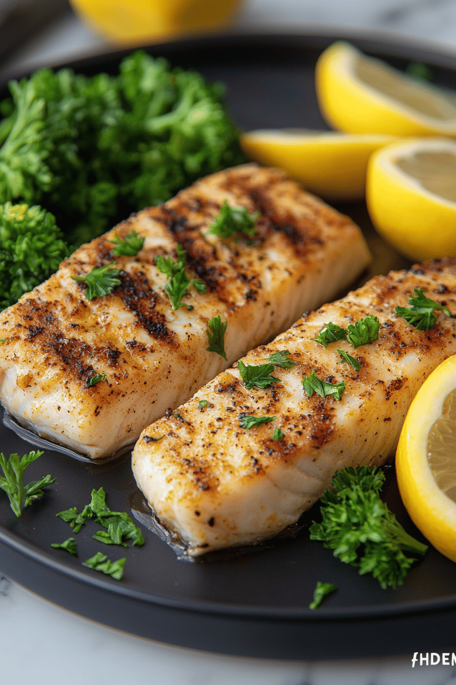 Grilled Haddock Recipes slice on plate showing perfect texture and swirl pattern