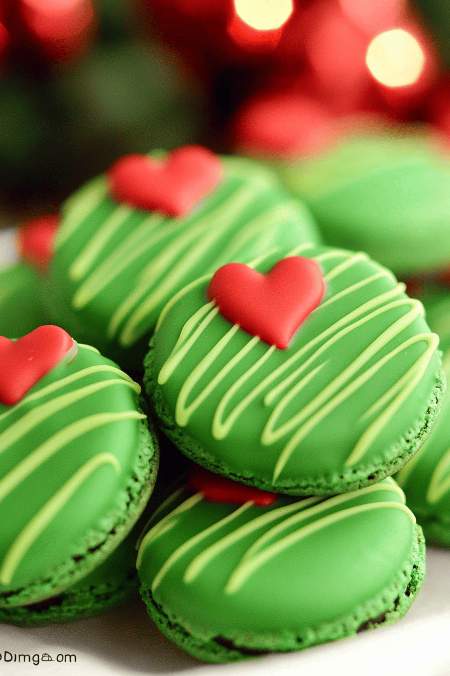 Grinch Chocolate Covered Oreos ingredients organized and measured on kitchen counter