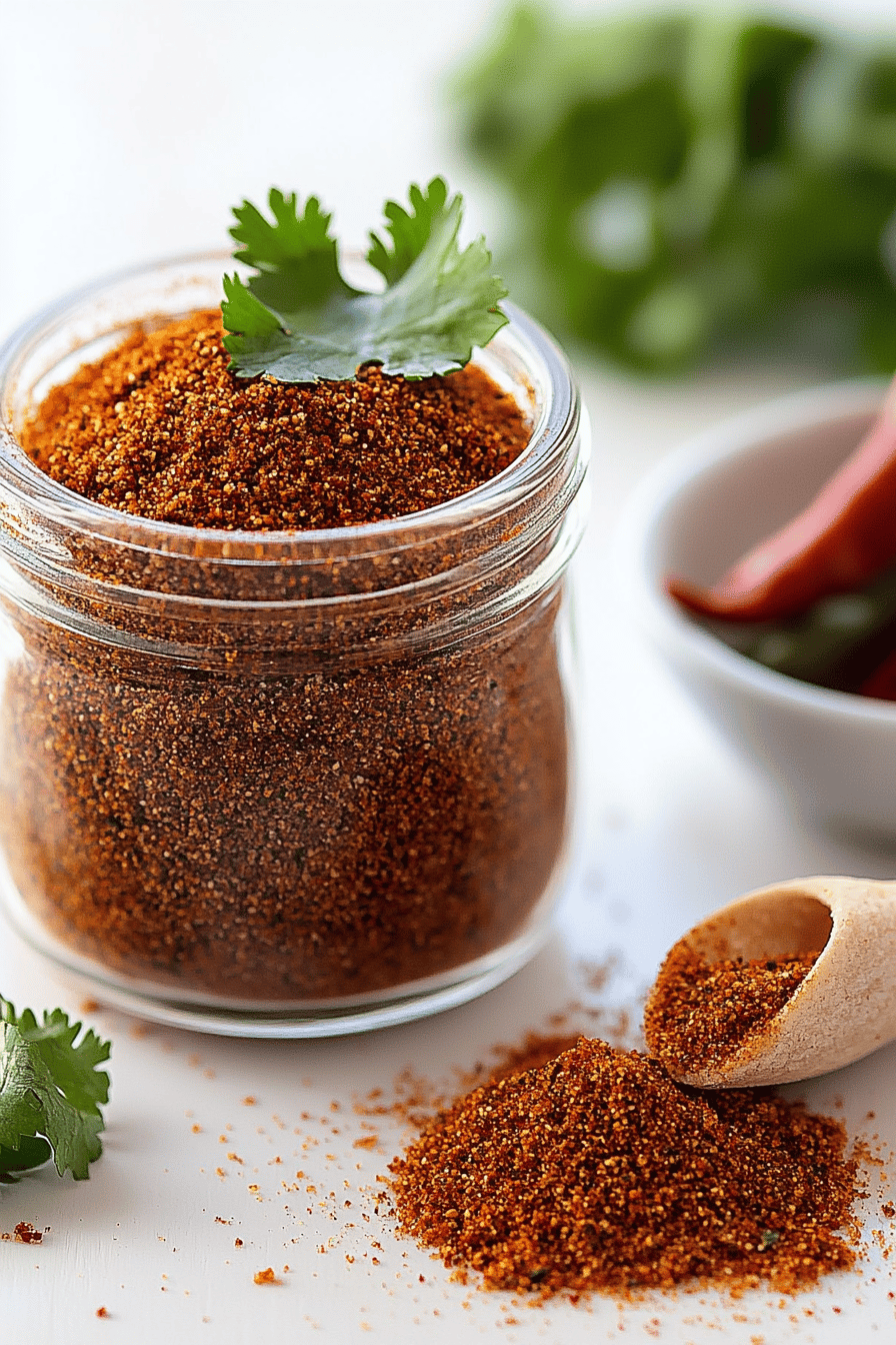 Homemade Taco Seasoning ingredients organized and measured on kitchen counter