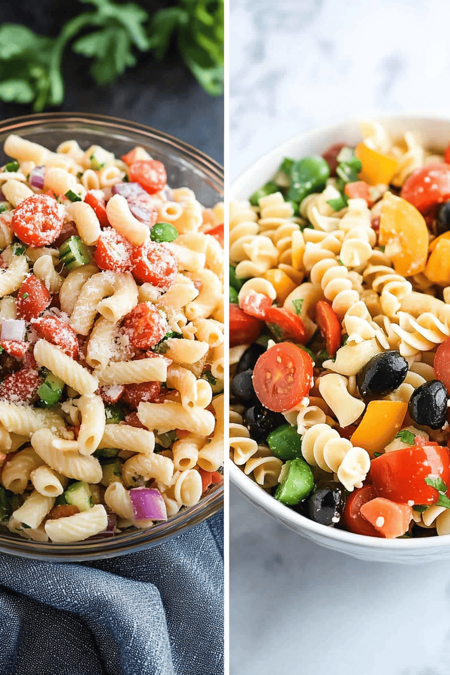 Italian Pasta Salad Recipe final dish beautifully presented and ready to serve