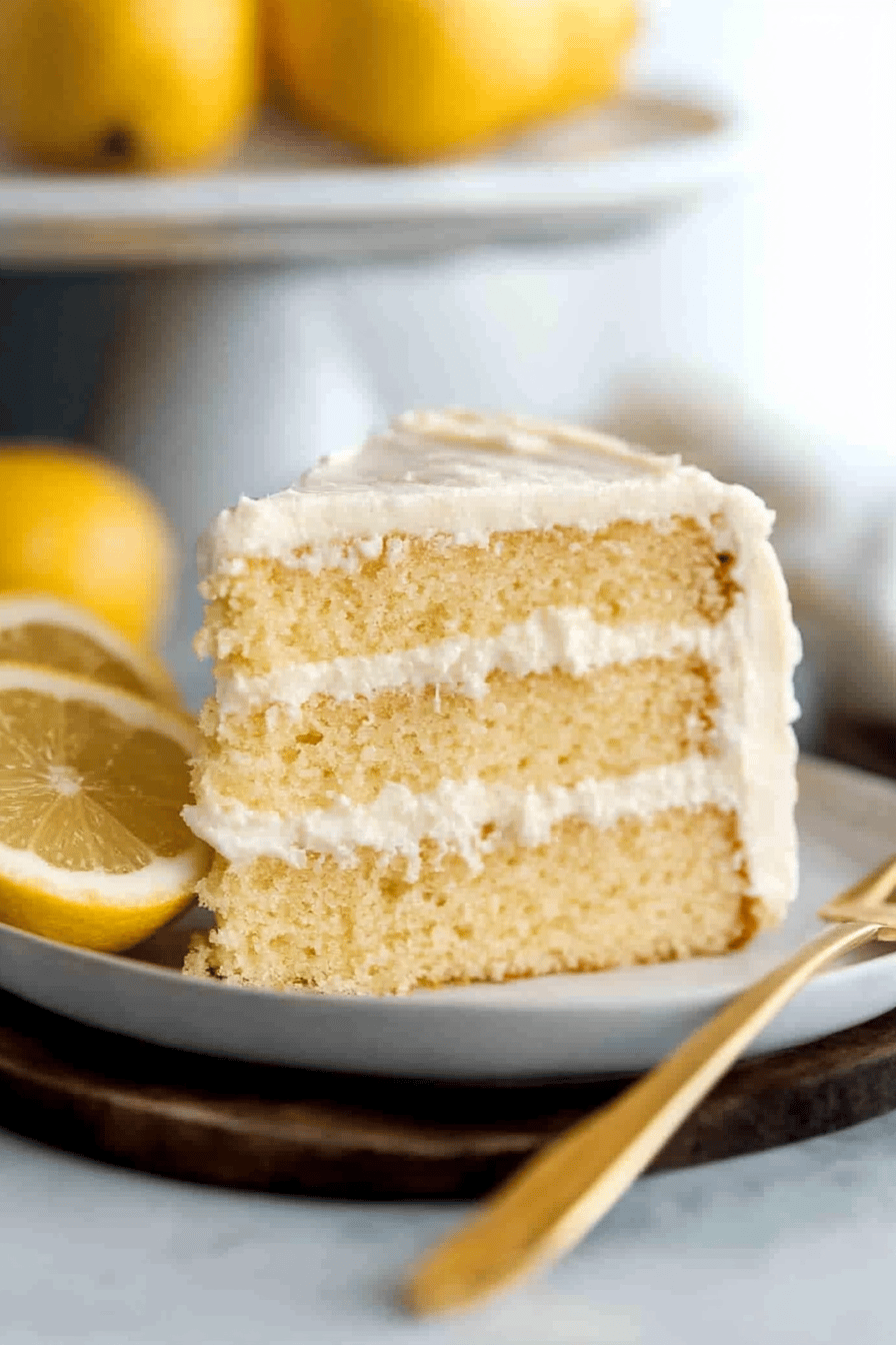 Lemon Layer Cake Tips final dish beautifully presented and ready to serve