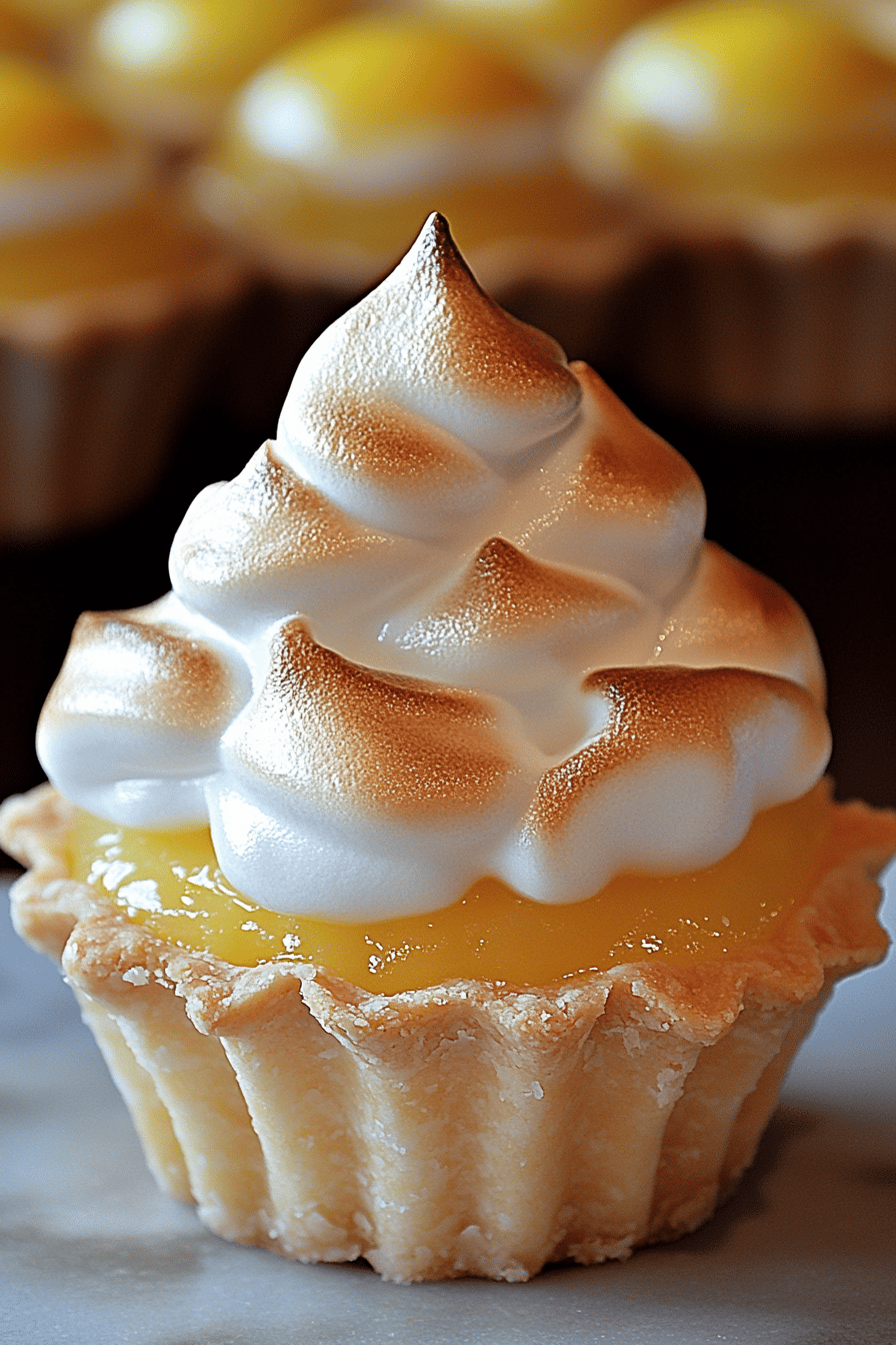 Lemon Meringue Pie Bites slice on plate showing perfect texture and swirl pattern