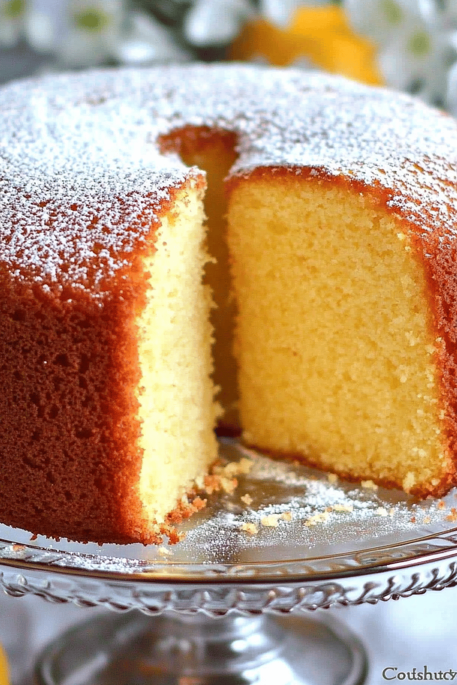 Lemon Pound Cake Recipe ingredients organized and measured on kitchen counter