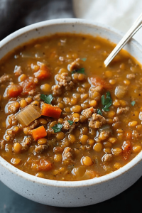 Lentil Sausage Soup