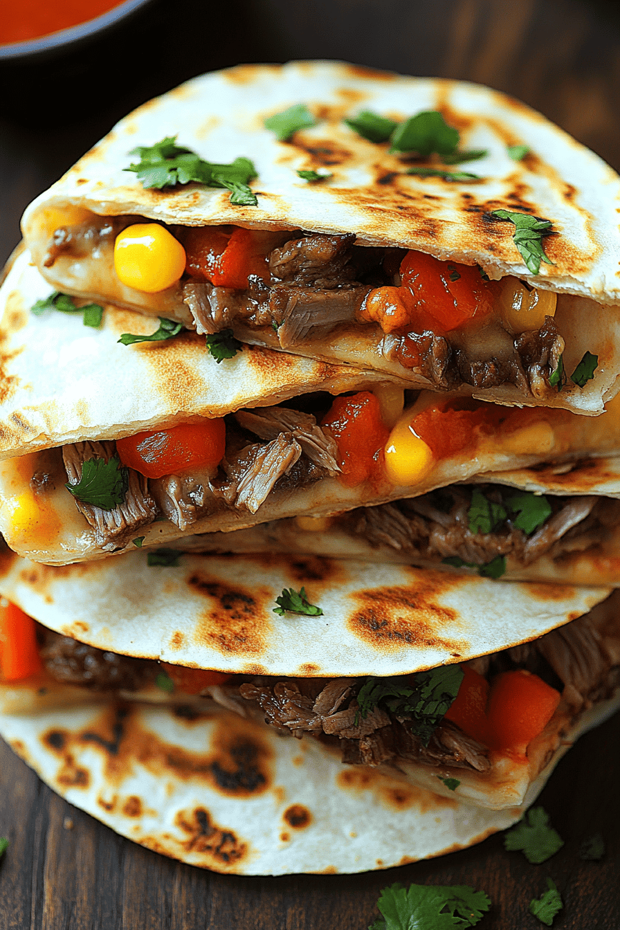 Loaded Steak Quesadillas ingredients organized and measured on kitchen counter
