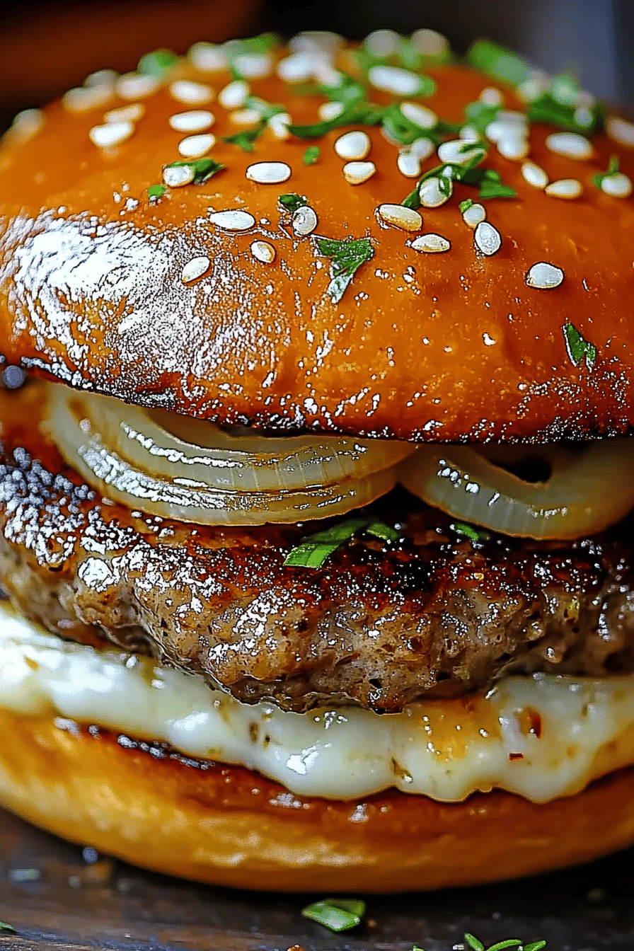 Onion Soup Burgers ingredients organized and measured on kitchen counter