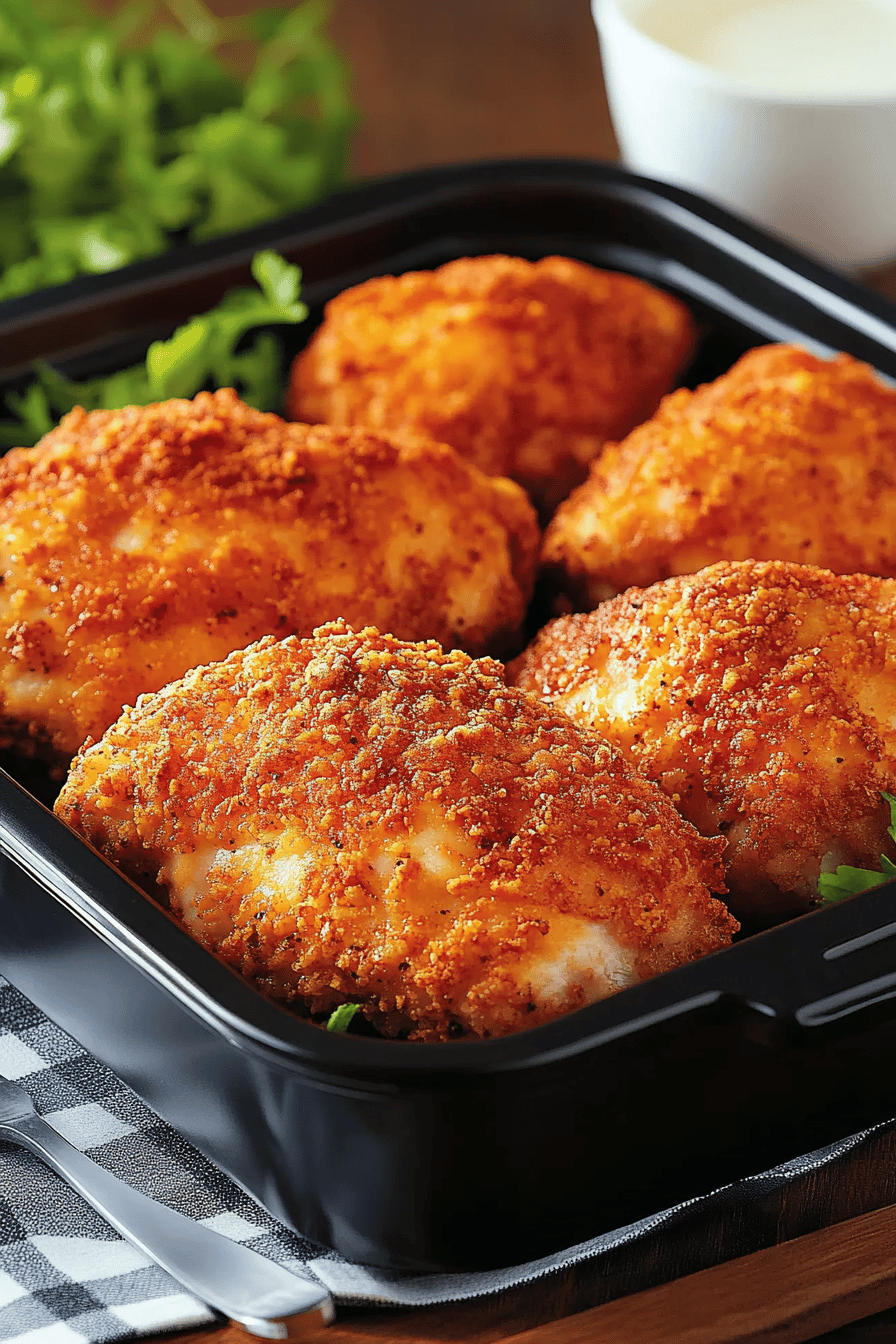Oven-Fried Chicken final dish beautifully presented and ready to serve